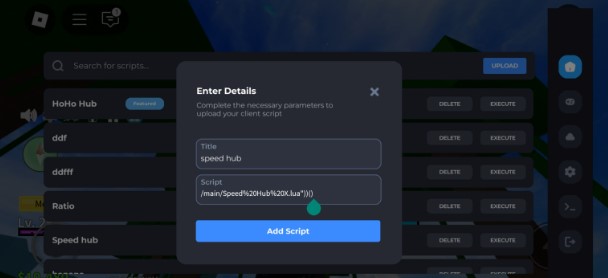 Add Speed Hub Script 